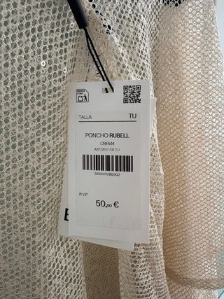 Poncho Bimani Beige Talla Única Nuevo