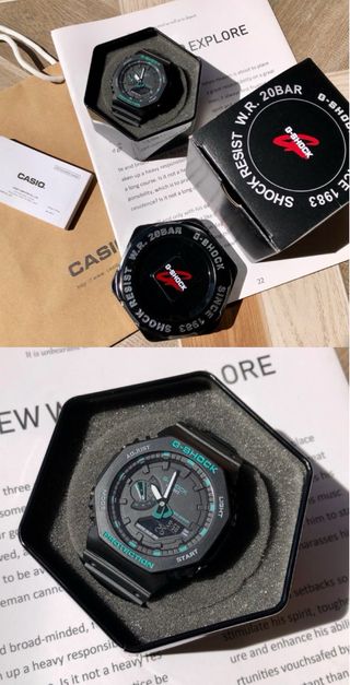 Reloj Casio G-Shock GA-2100-1A Negro y Turquesa