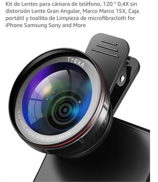 Lente Gran Angular TYCKA 0.4X Macro para Móvil