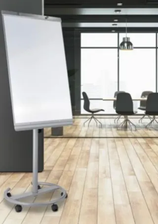 Pizarra blanca rotafolio con ruedas
