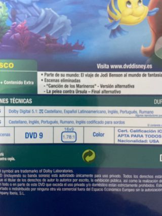 La Sirenita DVD Doblaje Latino y Castellano