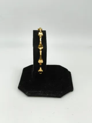 Pulsera Dama Oro 18kt eslabones barra y forma flor