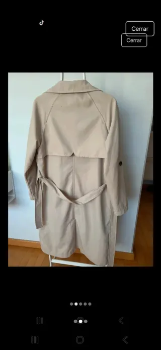 Gabardina Beige Stradivarius Talla S,en perfecto