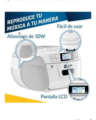 Reproductor CD/Cinta KLIM Blanco