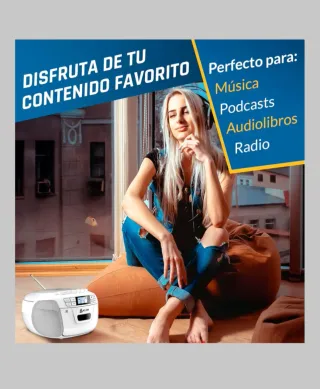 Reproductor CD/Cinta KLIM Blanco