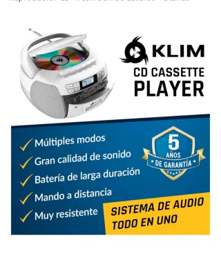 Reproductor CD/Cinta KLIM Blanco
