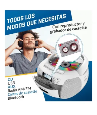 Reproductor CD/Cinta KLIM Blanco
