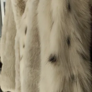 Pelliccia vera volpe bianca linciata