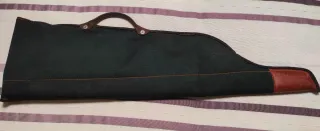 Funda escopeta caza cuero y lona
