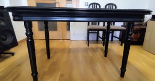 Mesa de salón extensible de madera/lacado negro