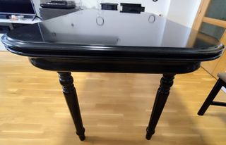 Mesa de salón extensible de madera/lacado negro