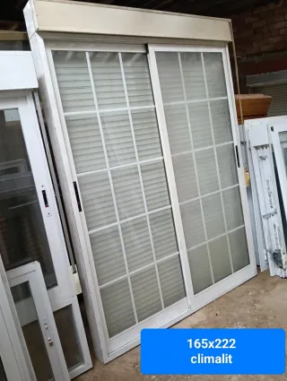 Puerta balconera aluminio Climalit 165x222