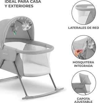 Cuna Kinderkraft Lovi Moisés Bebé Gris