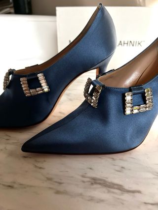 Manolo Blahnik Zapatos Stanisla 105 Raso Cristales