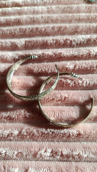 Pendientes Aro Plata Grabados