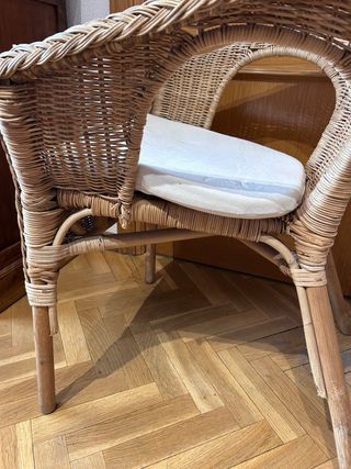 Poltrona in vimini con cuscino