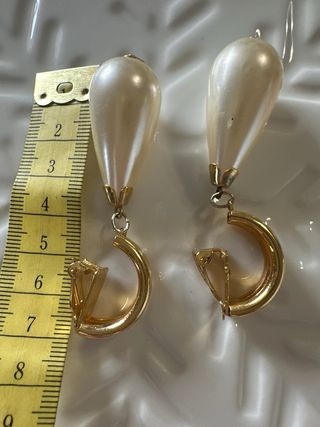 Orecchini clip vintage anni 80 oro perla