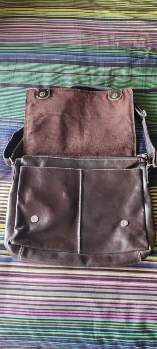 Bandolera de piel marrón