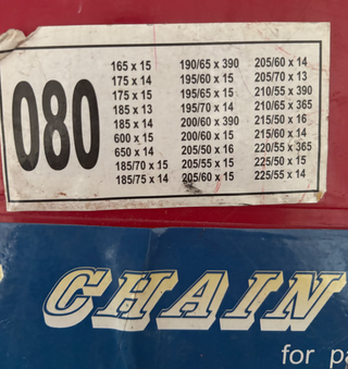 Cadenas Nieve Coche 080