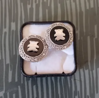 Pendientes Oso Negro y Plateado