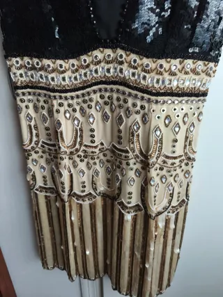 Vestido fiesta pedrería y lentejuelas