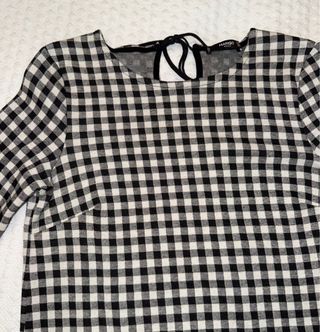 Vestido cuadros vichy Mango