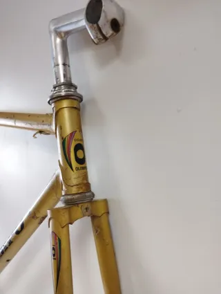 Cuadro de bici de carretera dorado OLIMPO TALLA 52