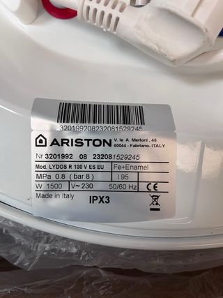 Calentador Termo eléctrico Ariston LYDOS R 100 V