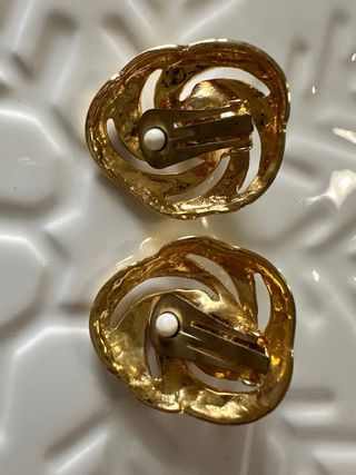 Orecchini clip vintage anni 80 oro perla