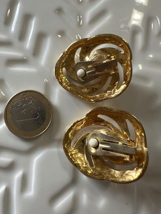 Orecchini clip vintage anni 80 oro perla