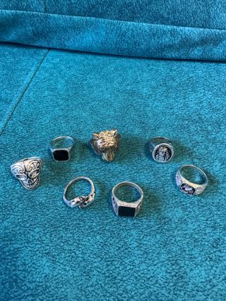 Lote 7 Anillos Sello Diseños Variados
