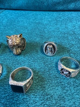 Lote 7 Anillos Sello Diseños Variados