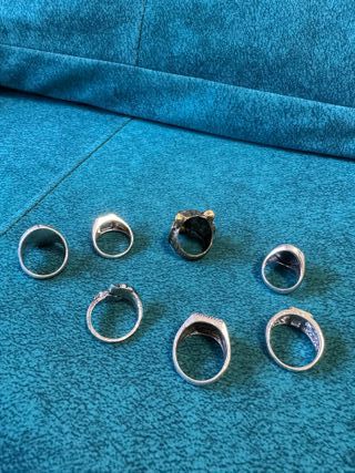Lote 7 Anillos Sello Diseños Variados