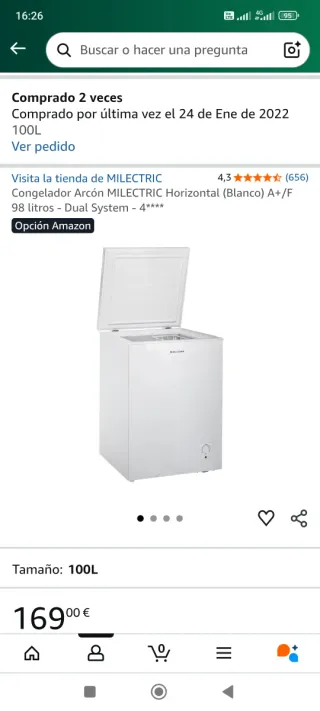 Congelador Arcon Milectric 100L Horizontal