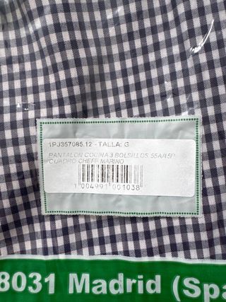 Pantalón de Cocina Recio Talla XXXL