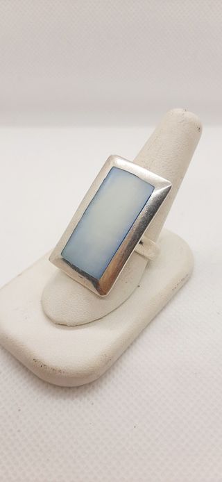 Anello rettangolare madreperla argento