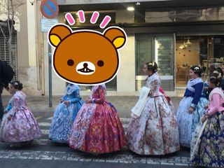 Traje Fallera Niña Azul y Rosa