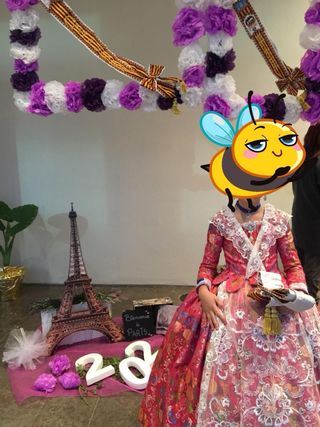 Traje Fallera Niña Azul y Rosa