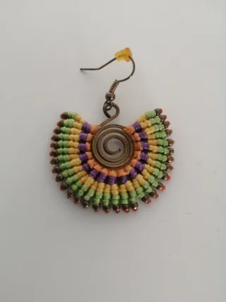 Pendientes artesanales abanico