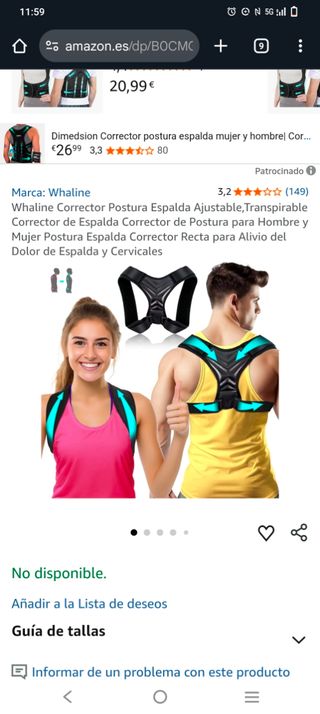 Corrector postural talla L