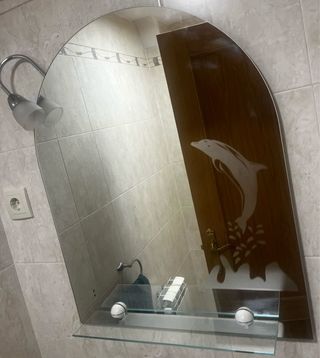 Espejo de baño con diseño de delfín