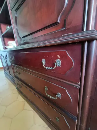 Conjunto comedor vintage mesa, sillas, armario,..