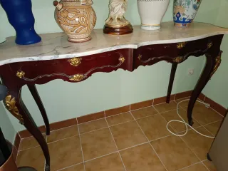Conjunto comedor vintage mesa, sillas, armario,..