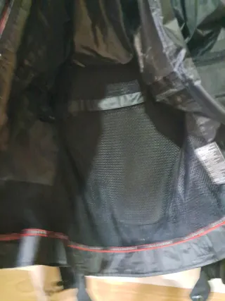 Chaqueta Moto Negra y Beige.Talla s.