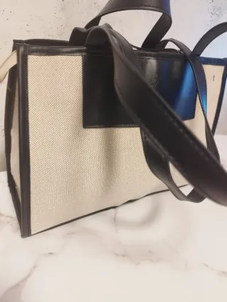 Bolso Tote Beige y Negro
