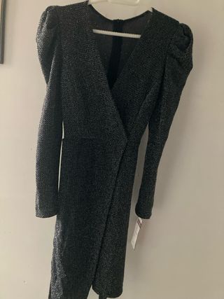 Vestido fiesta plateado talla única