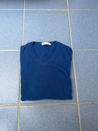 Maglione Lana Cachemire Blu Cavalieri Uomo