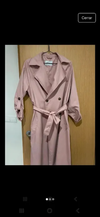 Gabardina Stradivarius Rosa Palo Talla S