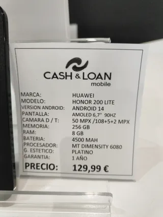 Honor 200 Lite 256GB Negro