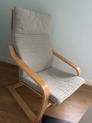 Poltrona Poäng Ikea in legno beige